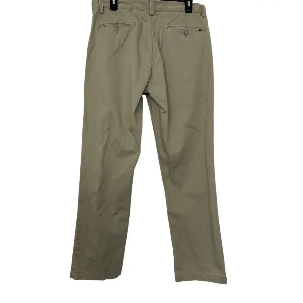 Polo Ralph Lauren Classic Fit Chino Pants 34x32 Khaki 100% Cotton Preppy Ivy